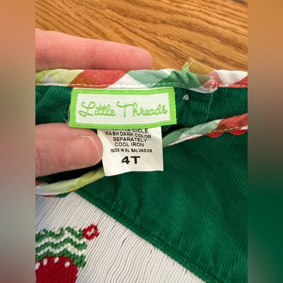 Little Threads Smocked Christmas Stockings Dress - Size 4T - Picture 5 of 7